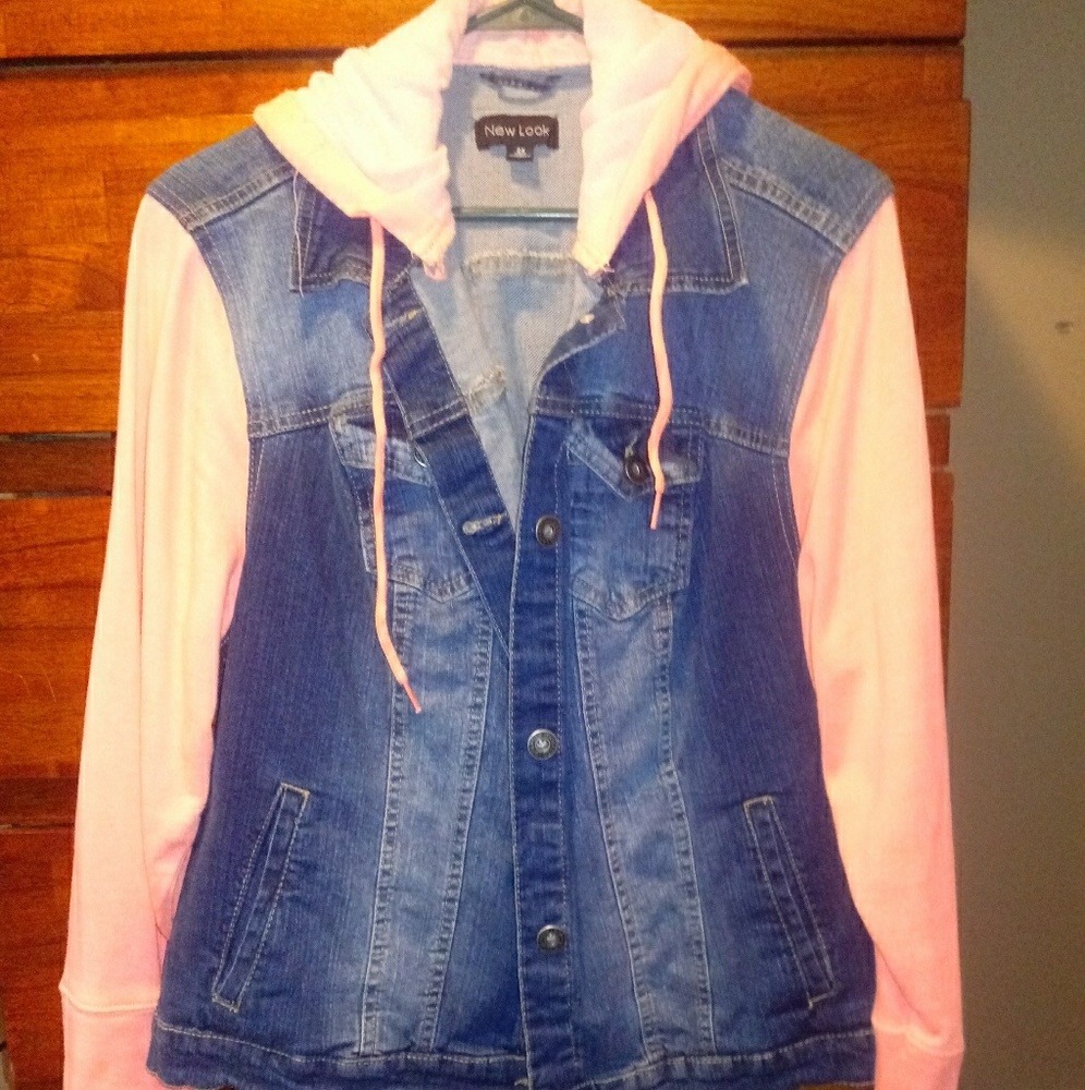Women's Jean Jacket 2X sweatshirt sleeves and hood